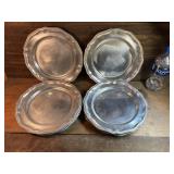 Pewter Dinner Plates, Set Of Six