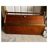Vintage Wooden Multi Sectional Toolbox With