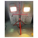 Dual Shop Lights On Collapsible Tripod