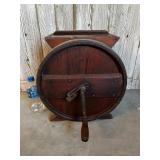 Antique Wooden Butter Churn With Metal Crank,