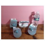 NEW 3 Stainless Steel Scours & 1 Scrub Brush