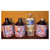 Pink Floral Tiki mini torch cans (3 count)