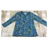 Sag Harbor Large Ribbed Knit Blouse. 100%