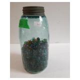Dupont Blue Jar With Marbles