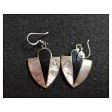 Ladies Mother-of-pearl & Black Dangle Earrings -