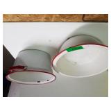 Red/white Vintage Enamel Pot, Pan