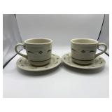 Longaberger Woven Traditions Green Set Of 2 Cups