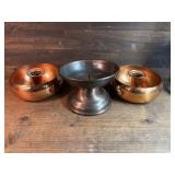 Three Copper Candle Holders
