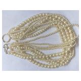 Fancy Multi Strand Vintage Pearl Necklace