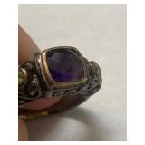 Sterling Vintage Amethyst Gemstone Ring