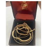 Lot of Vintage Gold tone Chains in box (No