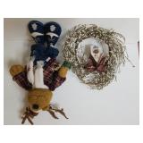 Holiday Moose Statue,  Wreath