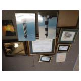 Assorted Pictures, Including Lighthouse,  Boats