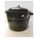 Black Speckled Large Roasting Pot