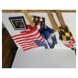 Assorted Flags, Gun Shells, & More