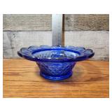 Vintage blue glass candy bowl. Beautiful