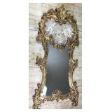 5 Foot Wall Mirror with cherub decoration on top