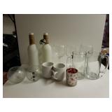 Decorative Wine Bottles, Beer Mugs, Stemware,