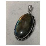Silver Labradorite Gemstone Pendant