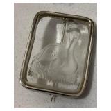 Vintage Etched Lead Crystal Geese/Ducks Brooch