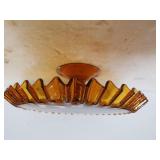 Amber Colored Glass Pedestal Cake Plate