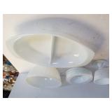 Fire King Bowl, Pyrex Divided Dish & Other