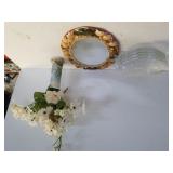 Fish Serving Plate, Shell Mirror. Flower Vase