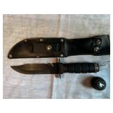 Survival Knife With Sheath & Contents
