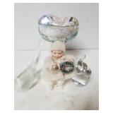 Fenton Glass Frosted Bird, Tree Ornament & More