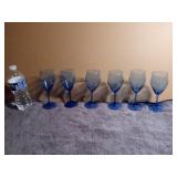 6 Light Blue Wine Glasses