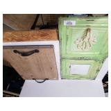 Wood Tray, Metal Wall Mirror