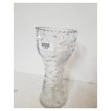 Tall Beveled Glass Flowered Vase