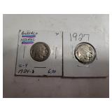 (2) Buffalo Nickels - 1924 & 1927
