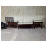 3-Piece Mirrored Top Coffee Table & End Tables