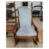 Wooden Upholstered Rocking Chair