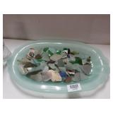 Glass Dish Full Of Sea Glass