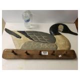 Carved Wood Goose Coat Rack