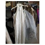 Sleeveless Wedding Dress,  Head Piece. Arm Covers