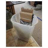 Storage Bin With Contents To Include Rolls Of