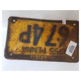 Vintage 1955 Pennsylvania License Plates
