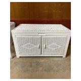 White Wicker Trunk With Front Doors