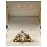 Ladies Size 10 Engagement & Wedding Ring Set from
