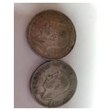 (2) Silver Coins - (1) One Florin, (1) Two