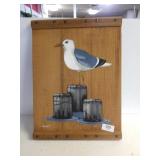 Signed Seagull Painted Wood Wall Art