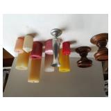 Assorted Candles,  Holders, Vase