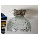 Pedestal Base Beveled Punch Bowl With Cups