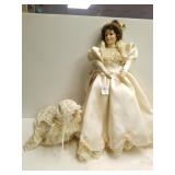 Porcelain Wedding Doll & Baby(play Music)