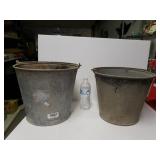 2 Galvanized Steel Buckets