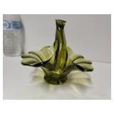 Vintage Depression Glass Basket