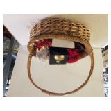Basket With Assorted Items Including Ornaments,
